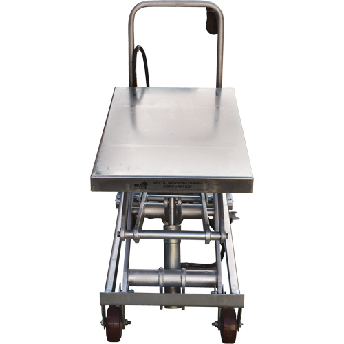 Pneumatic Hydraulic Scissor Lift Table, Stainless Steel, 35-1/2" L x 20" W, 800 lbs. Cap. Moffatt Supply & Specialties