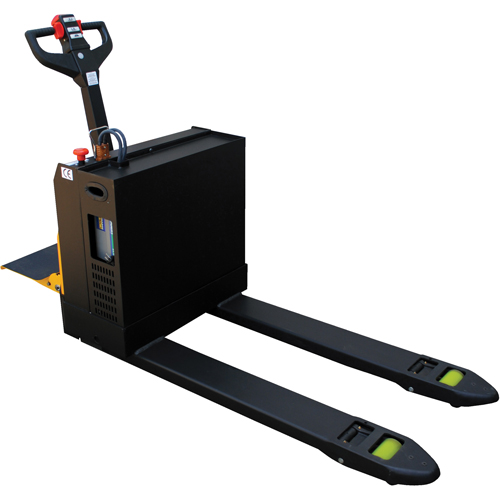 Fully Powered Electric Pallet Truck With  Stand-On Platform, 4500 lbs. Cap., 48" L x 30.25" W Moffatt Supply & Specialties
