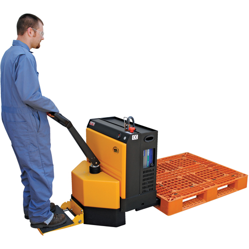 Fully Powered Electric Pallet Truck With  Stand-On Platform, 4500 lbs. Cap., 48" L x 30.25" W Moffatt Supply & Specialties