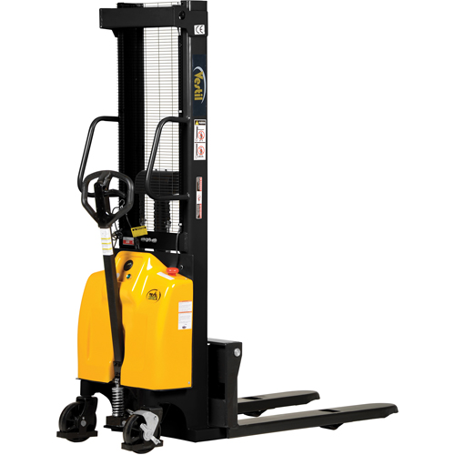 Fork Lift Stacker, Electric Operated, 2000 lbs. Capacity, 118" Max Lift Moffatt Supply & Specialties