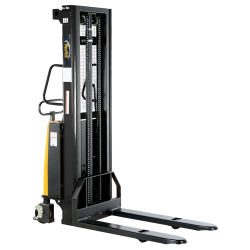 Fork Lift Stacker, Electric Operated, 2000 lbs. Capacity, 118" Max Lift Moffatt Supply & Specialties