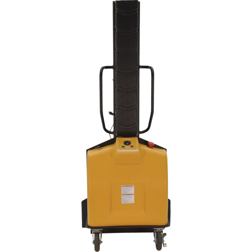 Narrow Mast Powered Lift Stacker, Electric Operated, 1000 lbs. Capacity, 63" Max Lift Moffatt Supply & Specialties