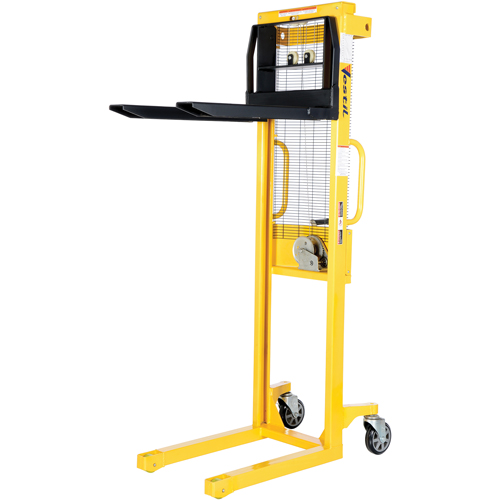 Manual Stacker, Hand Winch Operated, 770 lbs. Capacity, 60" Max Lift Moffatt Supply & Specialties