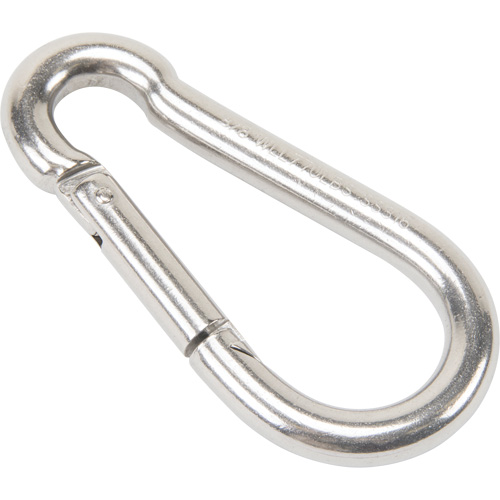 Stainless Steel Snap Hook, 770 lbs (0.385 tons) Working Load Limit, 3/8" Size, 5/8" Eye Moffatt Supply & Specialties