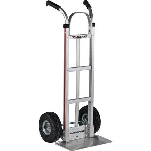 Knocked Down Hand Truck, Dual Handle, Aluminum, 48" Height, 500 lbs. Capacity Moffatt Supply & Specialties