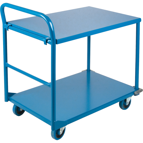 Chariots &agrave; tablettes/plateforme, Acier, 24" la x 36" p x 40" h, Capacit&eacute; de la plateforme 1300 lb Moffatt Supply & Specialties