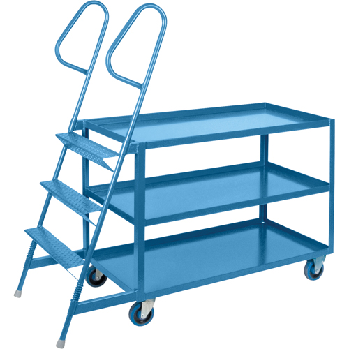 Chariots &agrave; cueillette, Acier, 24" la x 64" p, 3 tablettes, Capacit&eacute; 1200 lb Moffatt Supply & Specialties