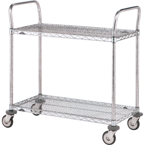 Chariots utilitaires standards, Acier inoxydable, 24" x 39" x 24", Capacit&eacute; 500 lb Moffatt Supply & Specialties
