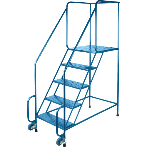 Tilt-N-Roll Ladders, Steel, 6 Steps, 22" Wide, 24" D x 56" H Top Step Moffatt Supply & Specialties