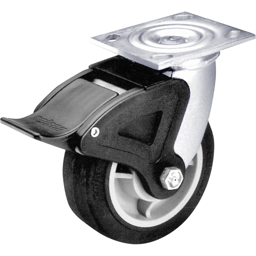 Total Locking Caster, Swivel with Brake, 6" (152.4 mm), Rubber, 450 lbs. (204 kg.) Moffatt Supply & Specialties
