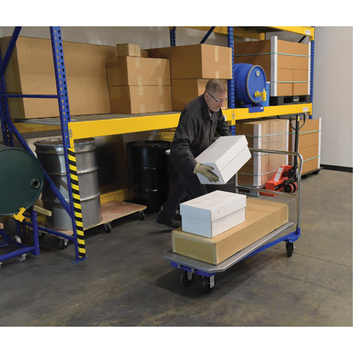 Platform Cart, 48" L x 24" W, 1500 lbs. Capacity, Mold-on Rubber Casters Moffatt Supply & Specialties