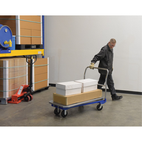 Platform Cart, 48" L x 24" W, 1500 lbs. Capacity, Mold-on Rubber Casters Moffatt Supply & Specialties