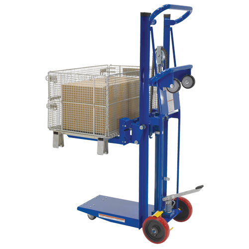 Platform Lift Stacker, Foot Pump Operated, 750 lbs. Capacity, 52" Max Lift Moffatt Supply & Specialties