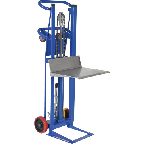 Hydra Lift Platform Stacker, Foot Pump Operated, 750 lbs. Capacity, 52" Max Lift Moffatt Supply & Specialties