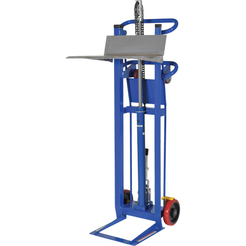 Hydra Lift Platform Stacker, Foot Pump Operated, 750 lbs. Capacity, 52" Max Lift Moffatt Supply & Specialties