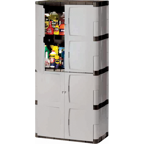 Armoire robuste, Plastique, 3 Tablettes, 72" h x 36" la x 18" P, Mica et charbon Moffatt Supply & Specialties