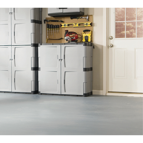 Heavy-Duty Cabinet, Plastic, 37" H x 36" W x 18" D, Mica and Charcoal Moffatt Supply & Specialties