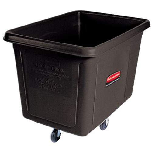 Chariot cubique, Plastique recycl&eacute; noir, 38" lo x 26" la x 28" h, Volume 8 pi³, Capacit&eacute; 300 lb Moffatt Supply & Specialties