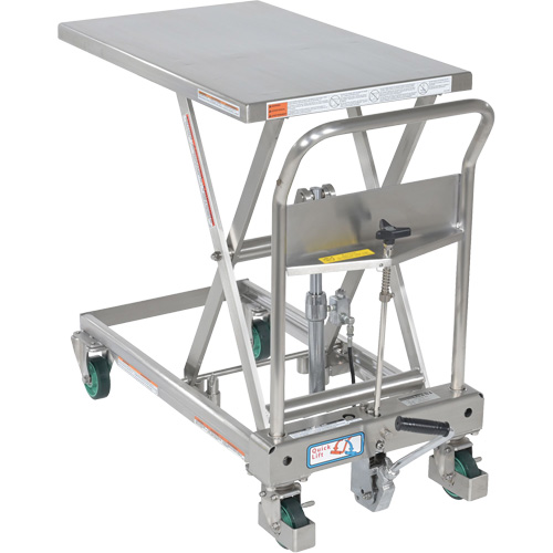 Hydraulic Scissor Lift Table, 31-1/2" L x 19-1/2" W, Stainless Steel, 550 lbs. Capacity Moffatt Supply & Specialties