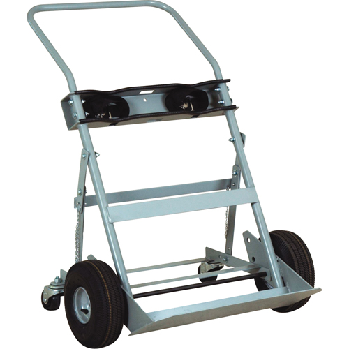 Chariots &agrave; quatre roues pour bouteilles, Roues Pneumatique, Base de 28" la x 6" lo, 1000 lb Moffatt Supply & Specialties