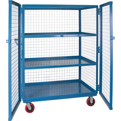 Wire Mesh Truck, 3 Tiers, 51" L x 32" W x 62.5" H, 2400 lbs. Cap. Moffatt Supply & Specialties
