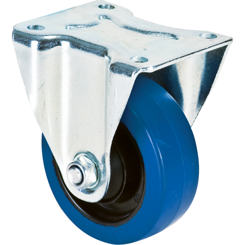 Blue Caster, Rigid, 4" (101.6 mm), Rubber, 350 lbs. (158.8 kg.) Moffatt Supply & Specialties
