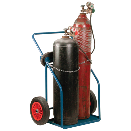 Gas Cylinder Carts, Rubber Wheels, 13" W x 25" L Base, 1000 lbs. Moffatt Supply & Specialties