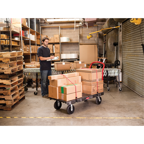 Heavy-Duty Platform Truck, 48" L x 24" W, 2000 lbs. Cap., Rubber Wheels Moffatt Supply & Specialties