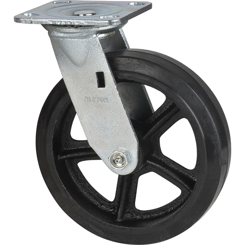 Mold-on Caster, Swivel, 8" (203.2 mm), Rubber, 660 lbs. (299 kg.) Moffatt Supply & Specialties