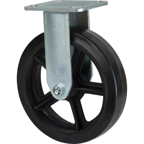 Roulette moul&eacute;, Fixe, 8" (203,2 mm), Caoutchouc, 660 lb (299 kg) Moffatt Supply & Specialties