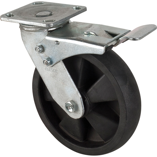 Hi-Temp Caster, Swivel with Brake, 8" (203.2 mm), Nylon, 1000 lbs. (453 kg.) Moffatt Supply & Specialties