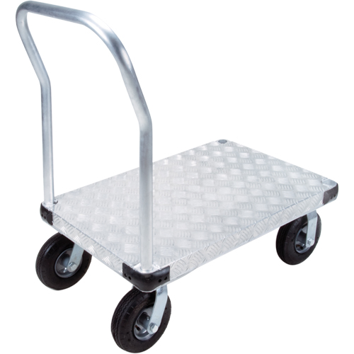 Chariots &agrave; plateforme en aluminium, 24" la x 36" lo, 1400 lb cap, Roues Pneumatique Moffatt Supply & Specialties