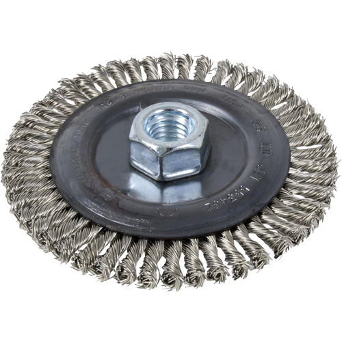 Stringer Bead Brush Wheel, 6" Dia., 0.022" Fill, 5/8"-11 Arbor Moffatt Supply & Specialties