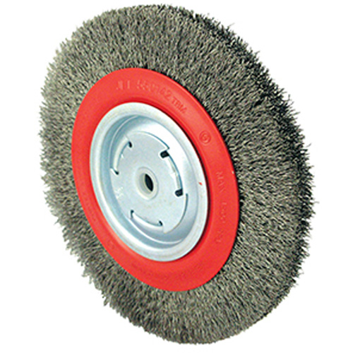 101G-2M Medium Wire Wheel, 8" Dia., 0.014" Fill, 1/2" - 2" Arbor Moffatt Supply & Specialties