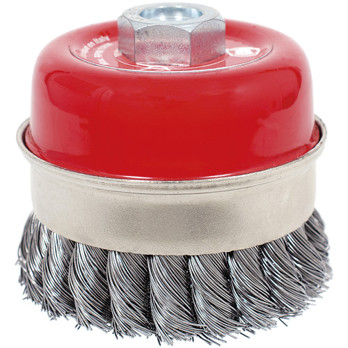 Brosse boisseau &agrave; fils li&eacute;s et nou&eacute;s haute performance CKB3201T, 3-1/2" dia. x 5/8"-11 arbre Moffatt Supply & Specialties