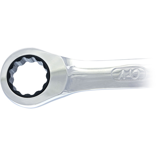 Non-Reversible Long Pattern Ratcheting Combination Wrench, 19 mm, Plain Finish Moffatt Supply & Specialties