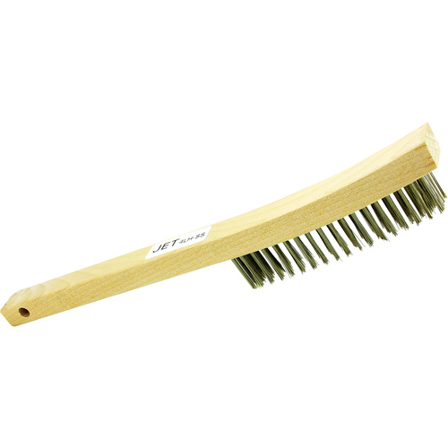 4LHSS 4-Row Long Handle Hand Wire Scratch Brush, Stainless Steel, 4 x 19 Wire Rows, 13-3/4" Long Moffatt Supply & Specialties