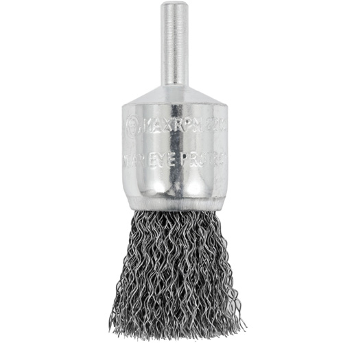 Shaft Mounted Crimped End Brush, 3/4", 0.012" Fill, 1/4" Shank Moffatt Supply & Specialties