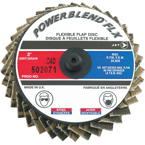 Powerblend FLX Roll-on Flap Disc, 3" x Type R, Z40 Grit, Zirconia Alumina Moffatt Supply & Specialties