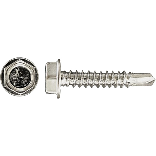 100-Piece Drill-X&reg; Hex HD Tapping Screws, #12 Dia., 1-1/4" L, Zinc Plated Moffatt Supply & Specialties