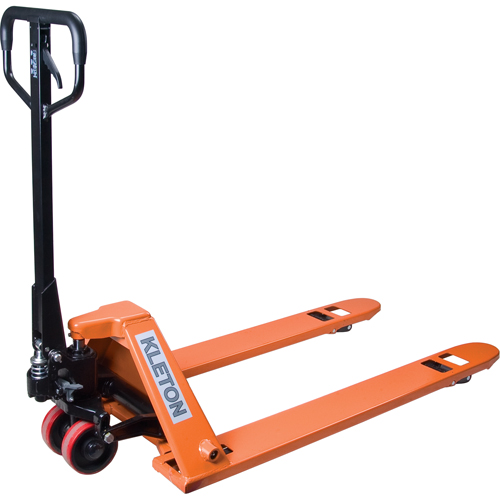 Low Profile Hydraulic Pallet Trucks, 48" L x 27" W, 3300 lbs. Cap. Moffatt Supply & Specialties
