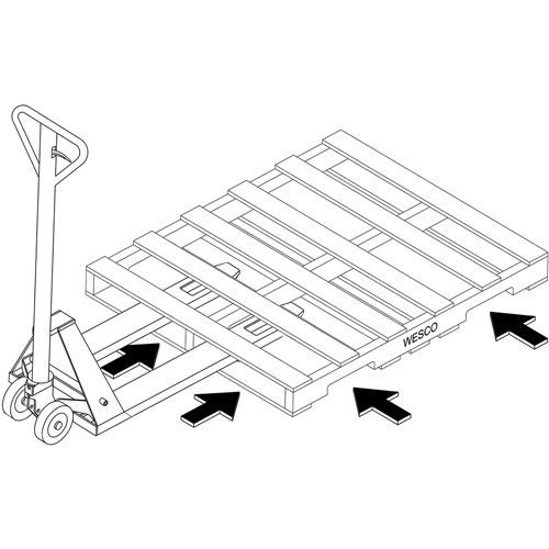 4-Way Hydraulic Pallet Truck, 48" L x 7" W, 4000 lbs. Capacity Moffatt Supply & Specialties