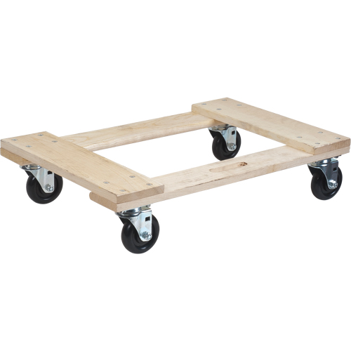 Hardwood Dolly, Polyolefin Wheels, 1000 lbs. Capacity, 18" W x 30" D x 7" H Moffatt Supply & Specialties