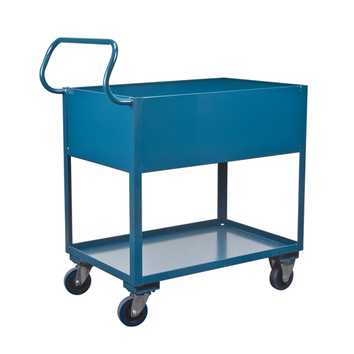 Deep Lipped Service Cart, 2 Tiers, 24" W x 47" H x 36" D, 1200 lbs. Capacity Moffatt Supply & Specialties