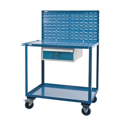 Chariots de service mobiles, 2 Tiers, 24" la x 57" h x 40" p, Capacit&eacute; 1200 lb Moffatt Supply & Specialties