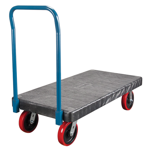 Plastic Platform Truck, 60" L x 30" W, 2500 lbs. Cap., Polyurethane Wheels Moffatt Supply & Specialties
