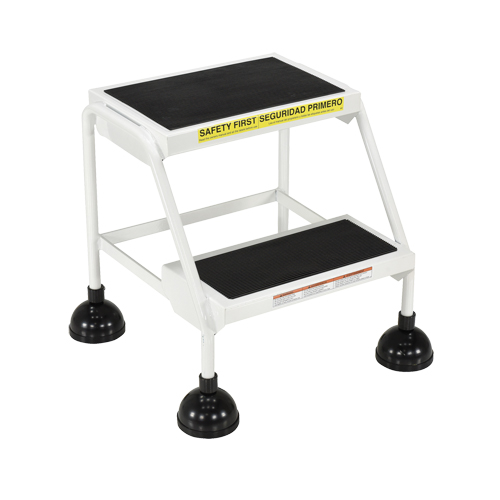 Stop-Step Ladders, 2 Steps, 16" Step Width, 18-9/16" Platform Height, Steel Moffatt Supply & Specialties