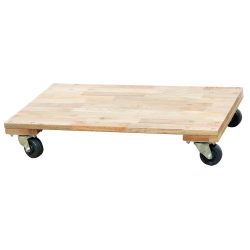 Socle roulant &agrave; plateforme en bois solide, Roues en Caoutchouc, Capacit&eacute; de 900 lb, 18" la x 30" p x 6" h Moffatt Supply & Specialties