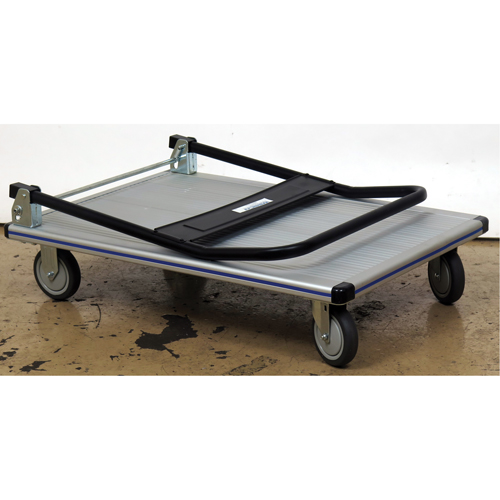Chariot &agrave; plateforme avec poign&eacute;e pliante, Aluminium, 350 lb, 29" lo x 18-1/2" la, Hauteur 34-1/2" Moffatt Supply & Specialties