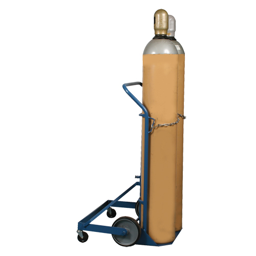 Professional Double Gas Cylinder Truck CC-2, Mold-on Rubber Wheels, 16-7/8" W x 7-1/4" L Base, 500 lbs. Moffatt Supply & Specialties